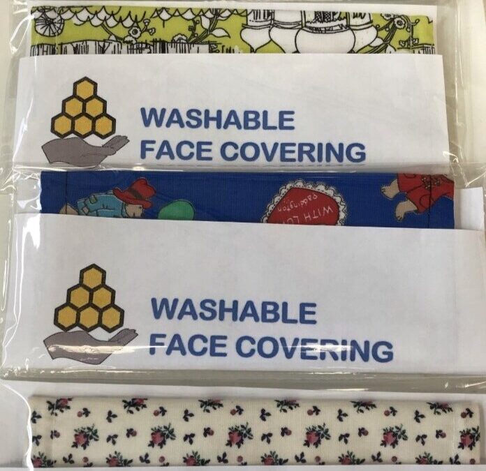 Washable face coverings from The People Hive.